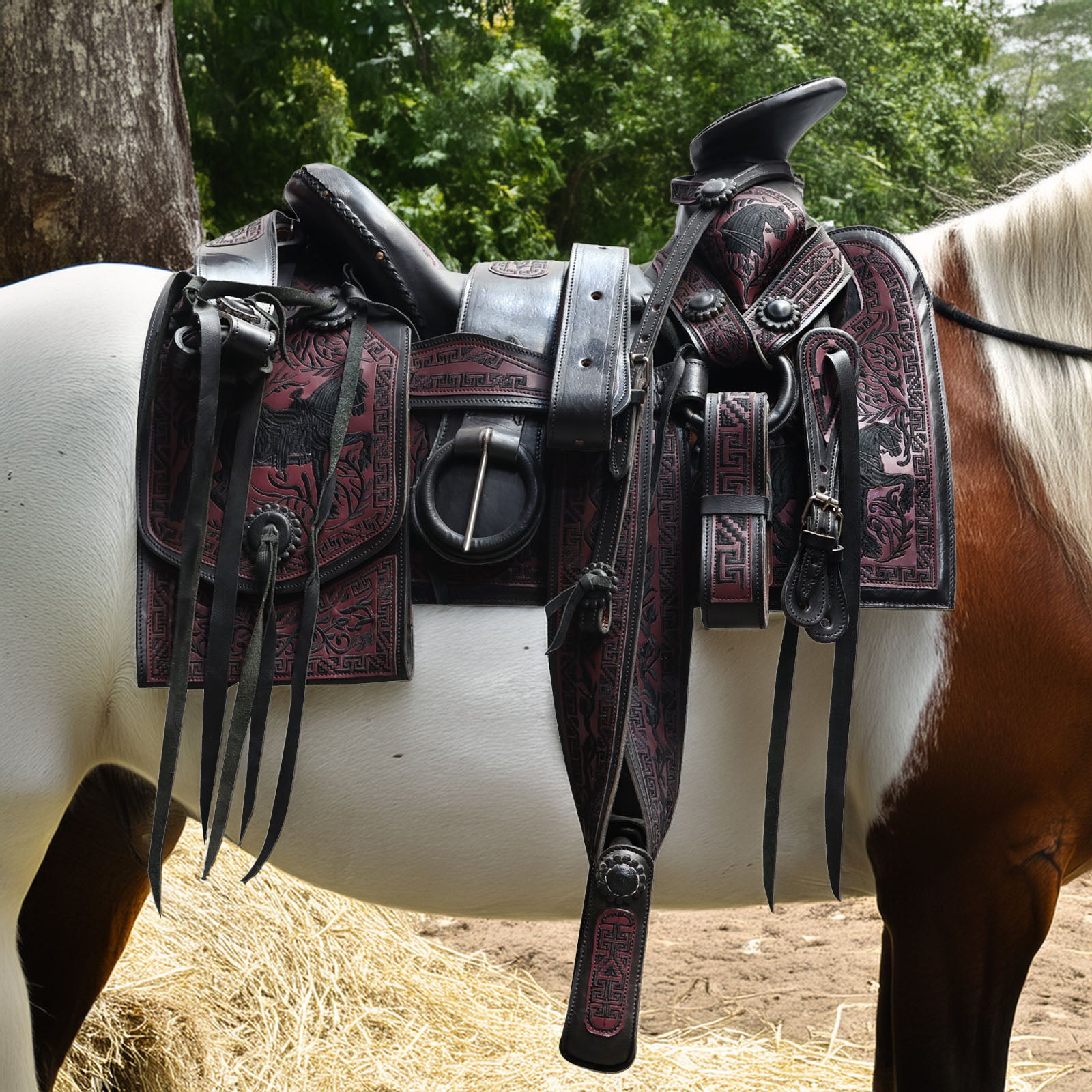 Montura charra fuste forrado