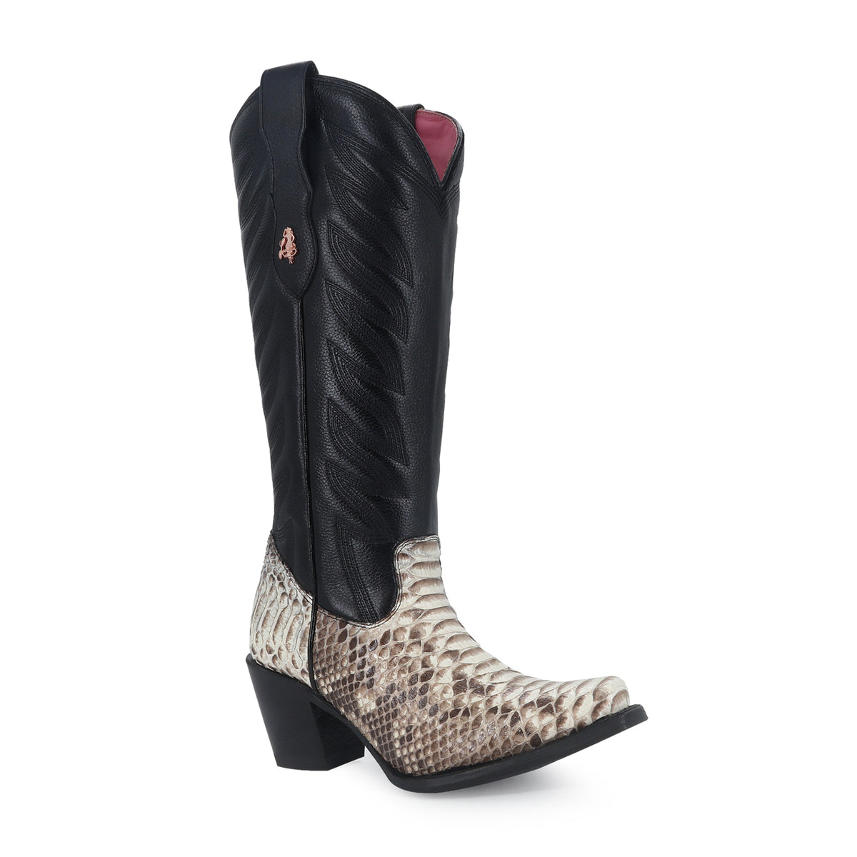 Bota vaquera para dama de piel piton natural modelo Bandida