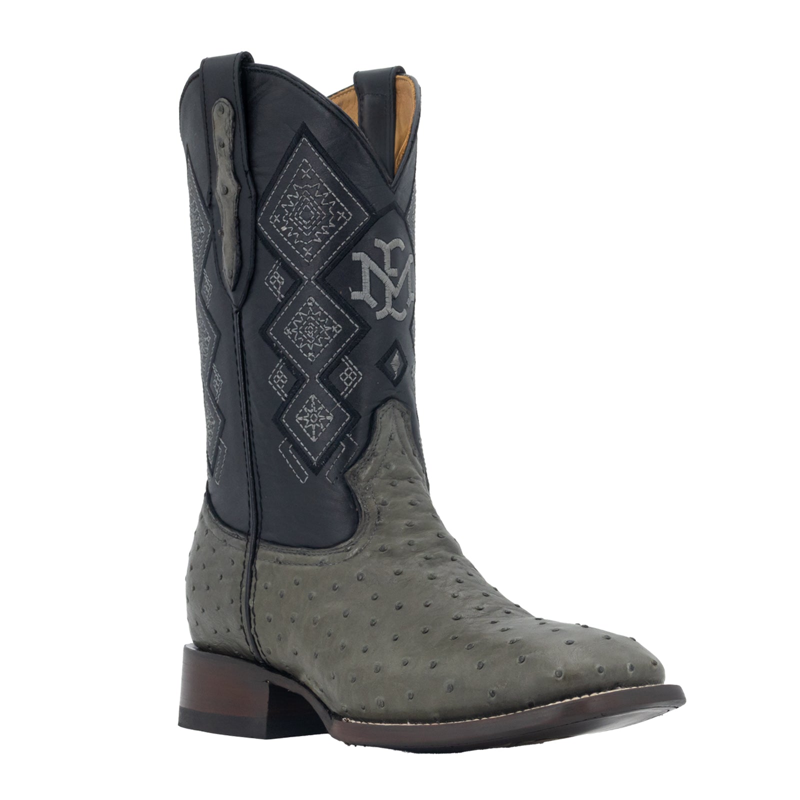 Bota Vaquera Bulldog Avestruz Gris