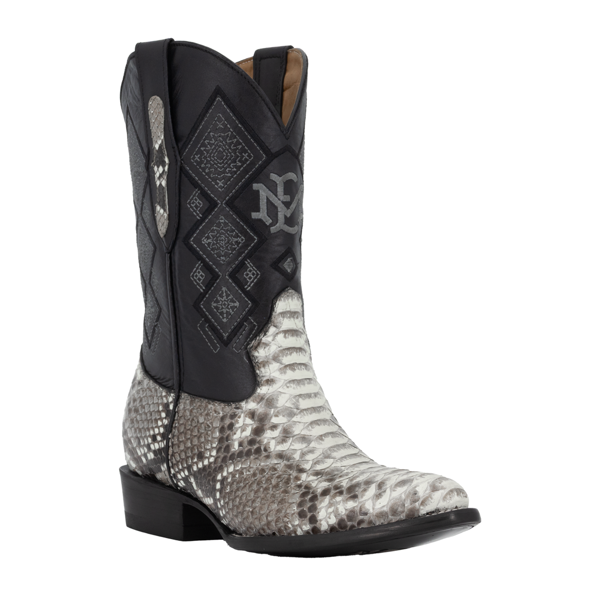 Bota Vaquera Oval Para Caballer Piel Pitón