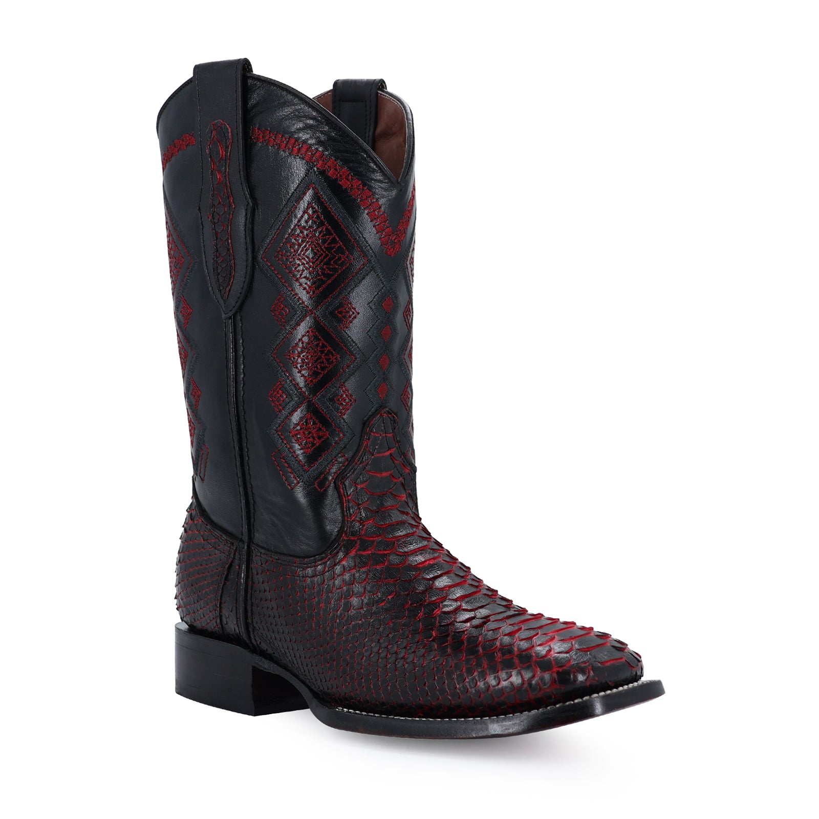 Bota Vaquera Bulldog Piton Negro Cereza