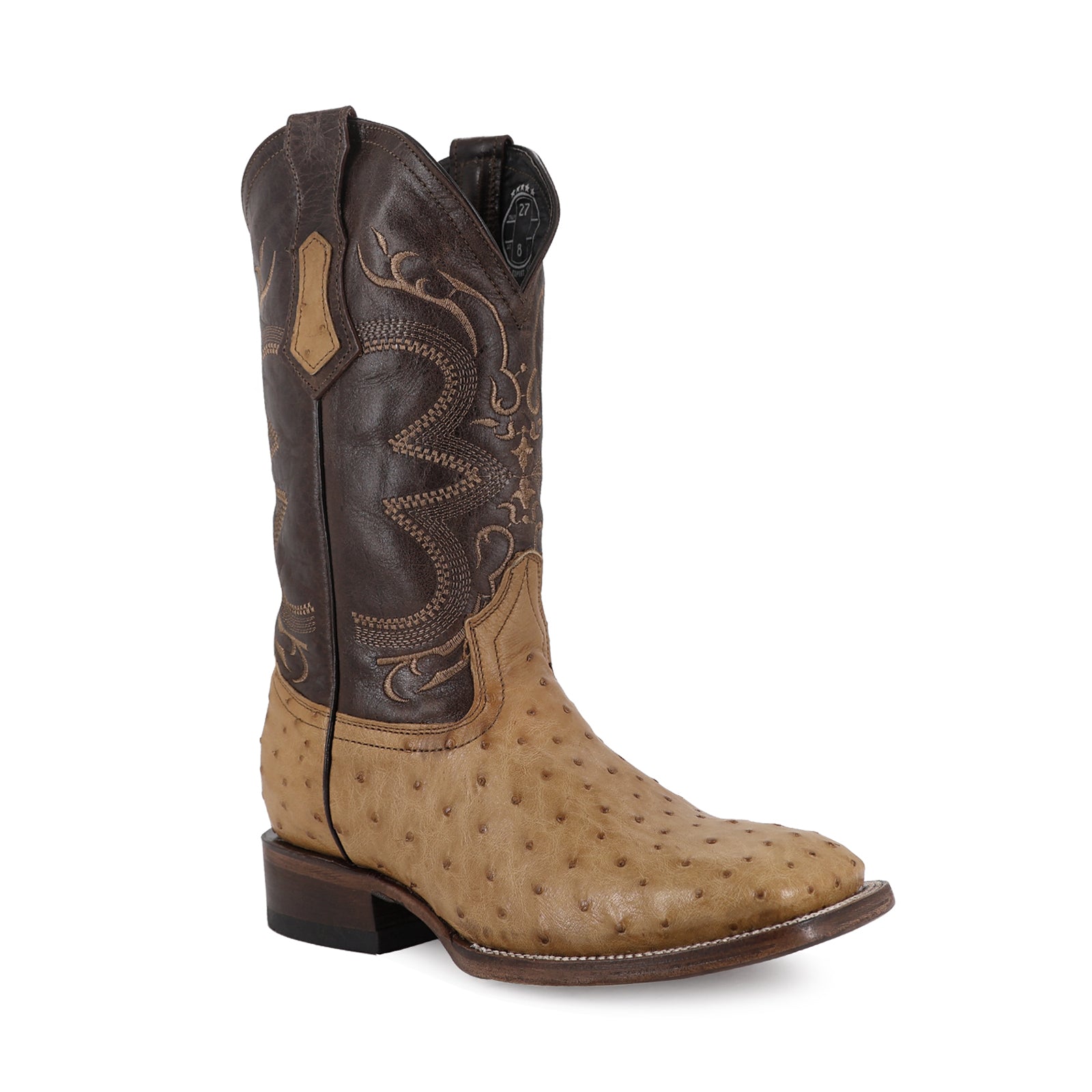 Bota Vaquera Bulldog Avestruz Paja