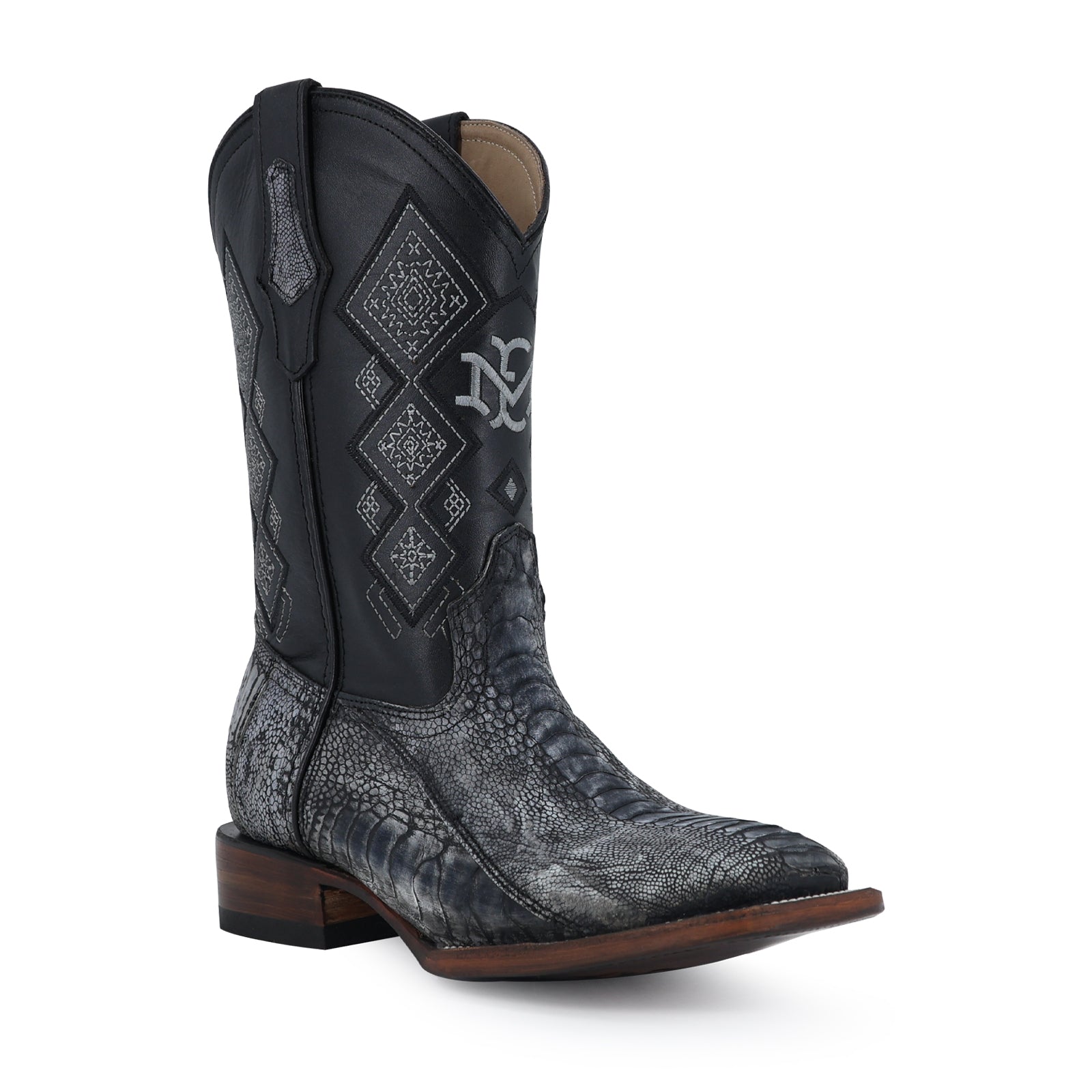 Bota Vaquera Bulldog Pata de Avestruz Azul Rustico