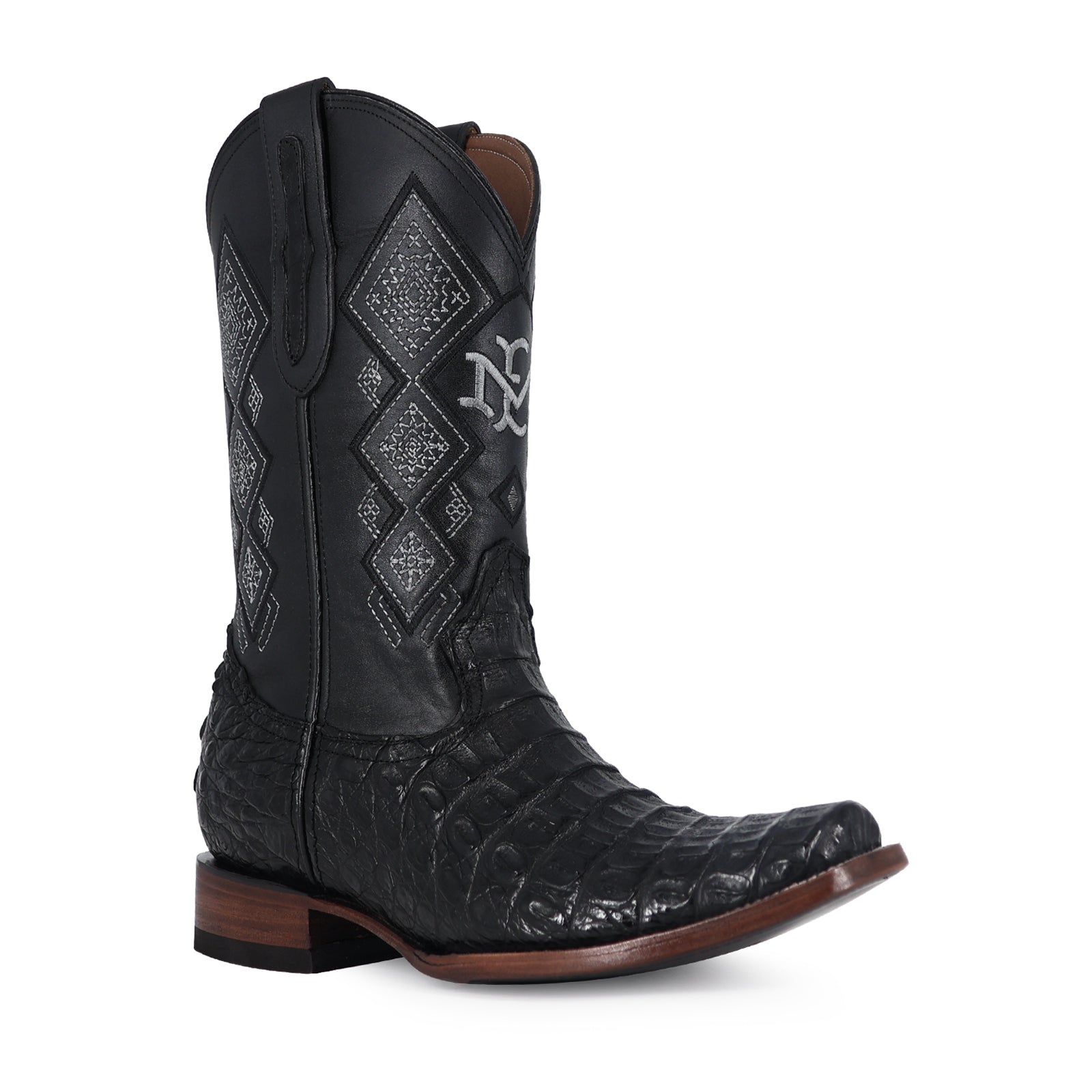 Bota Vaquera Dubai Cocodrilo Lomo Negro