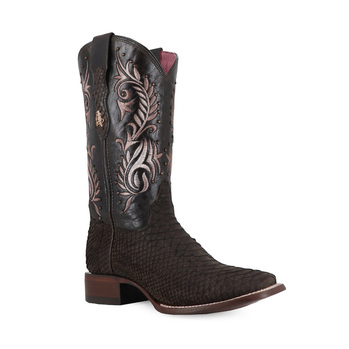 Bota vaquera para dama de piel piton nobuck modelo toscana