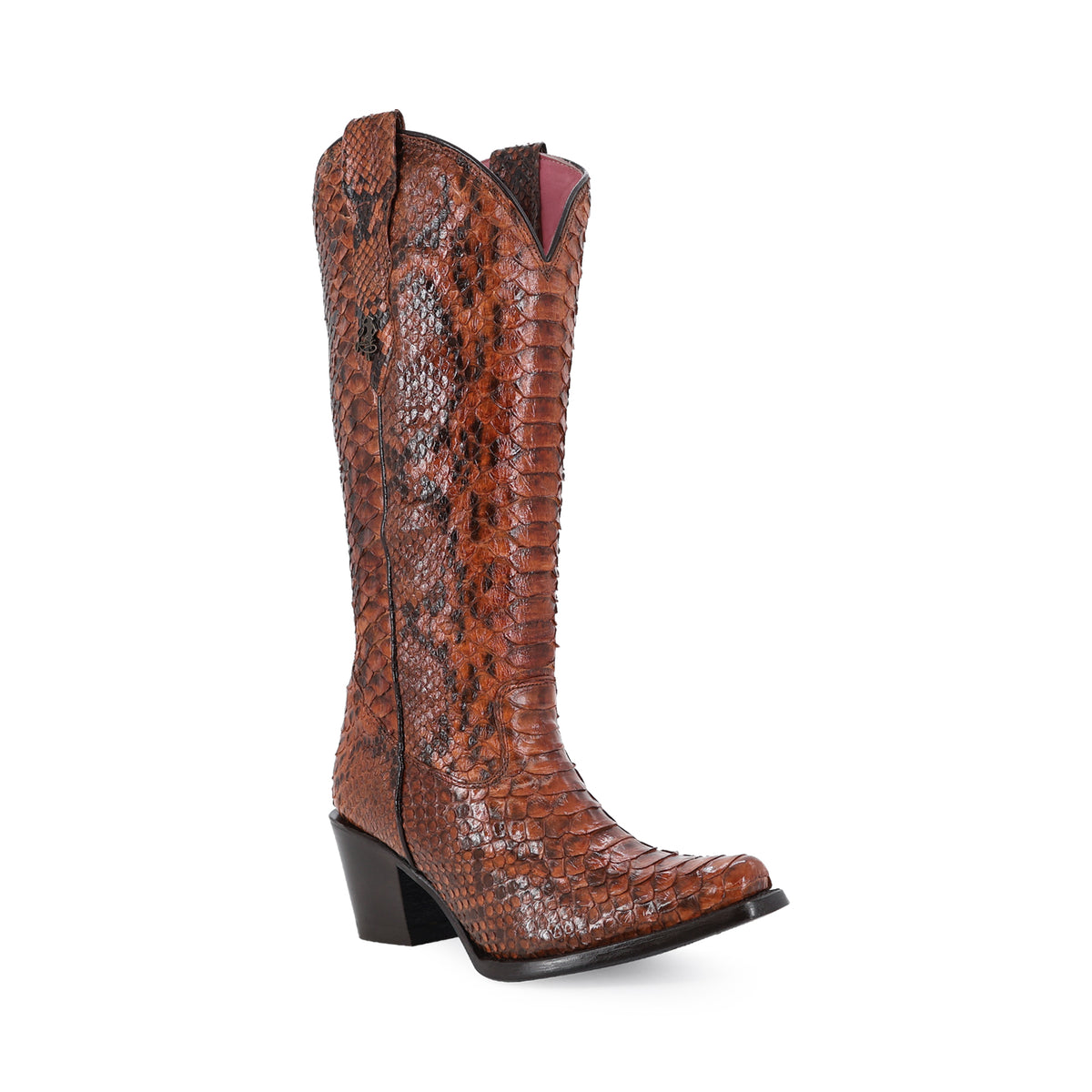 Bota vaquera para dama de piel piton full natural modelo Bandida