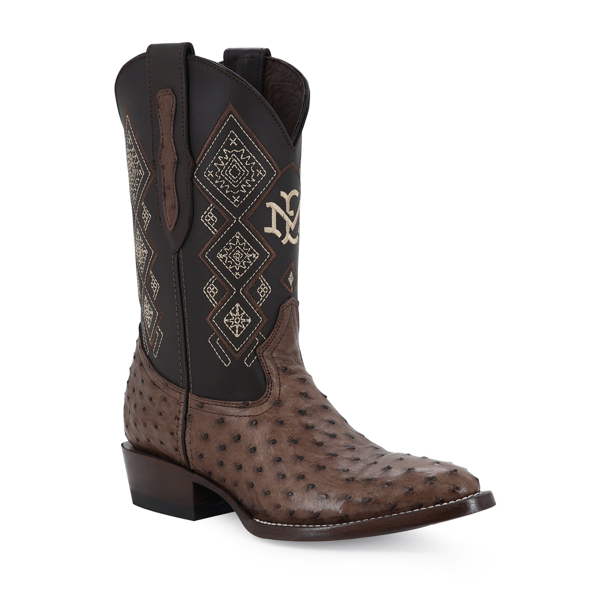 Bota Vaquera Oval Para Caballero Piel De Avestruz
