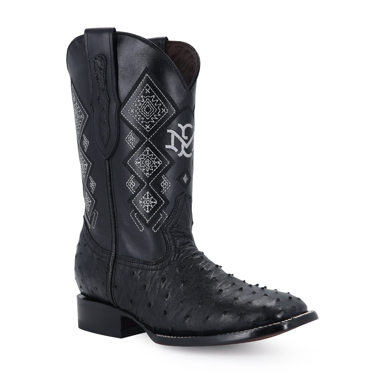 Bota Vaquera Bulldog Avestruz Negro
