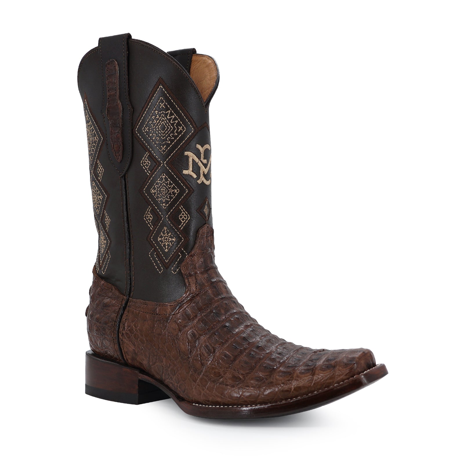 Bota Vaquera Dubai Cocodrilo Lomo Cafe