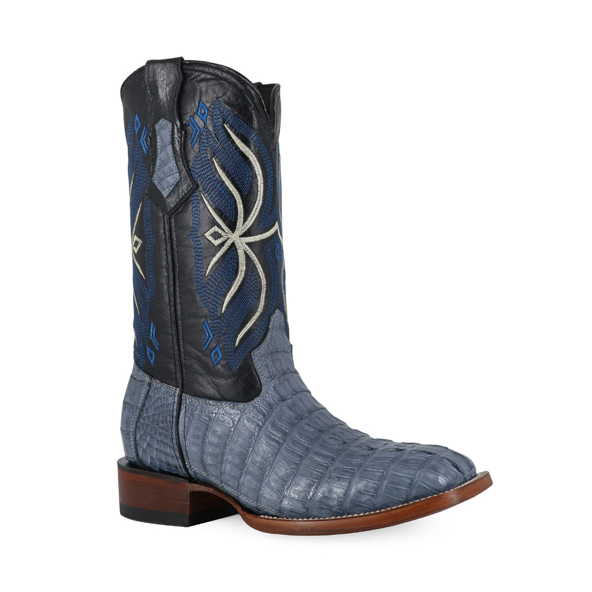 Bota Vaquera Horma Bulldog Piel Cocodrilo Cola