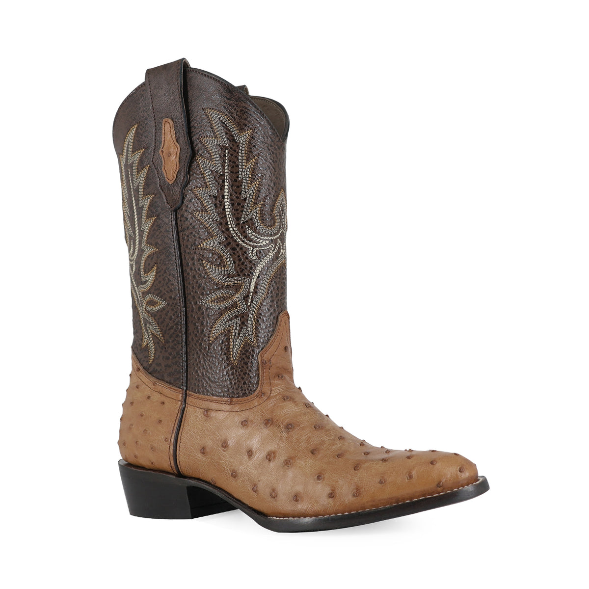 Bota Vaquera Oval Para Caballero Piel De Avestruz