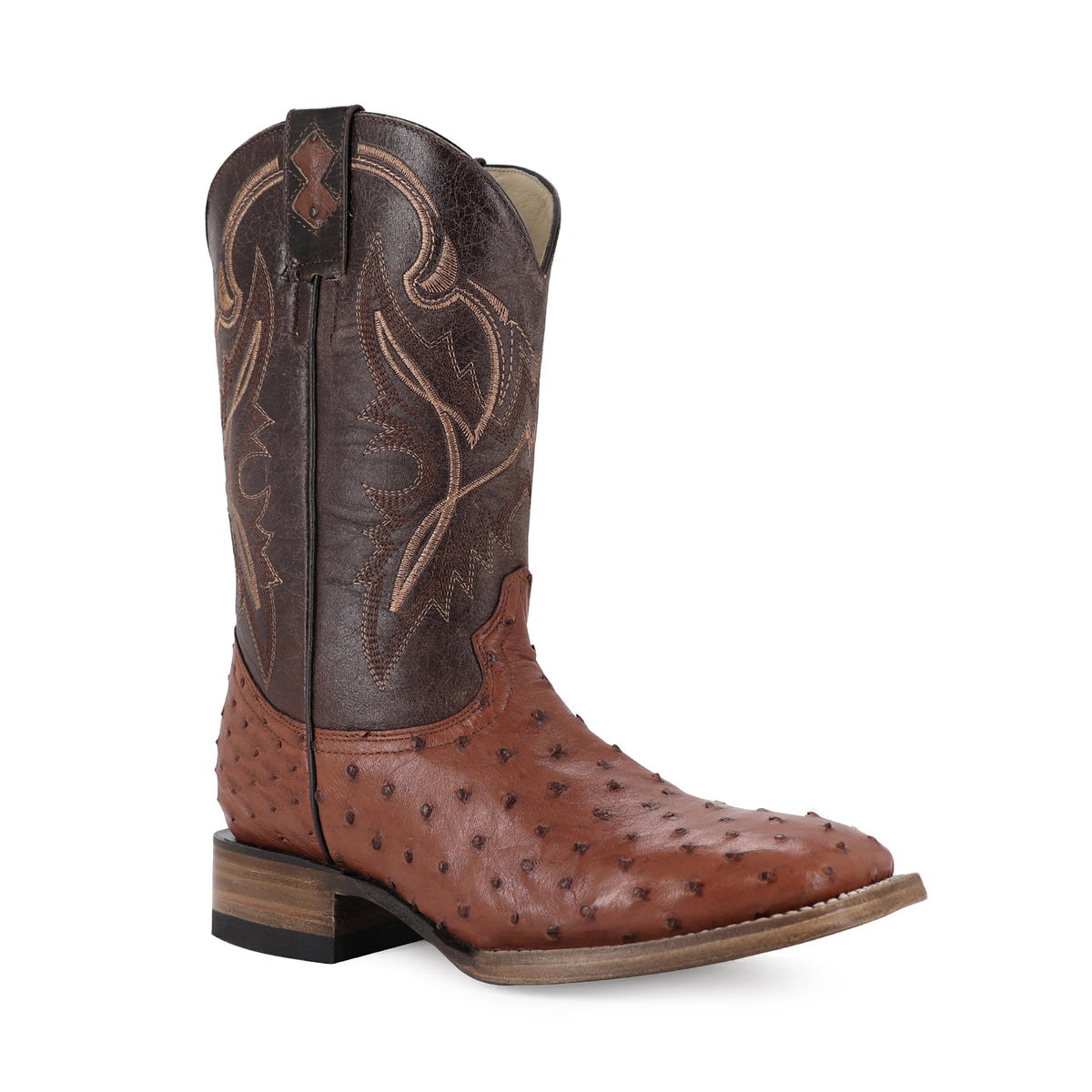 Bota Vaquera Bulldog Para Caballero Modelo Avestruz Rustico