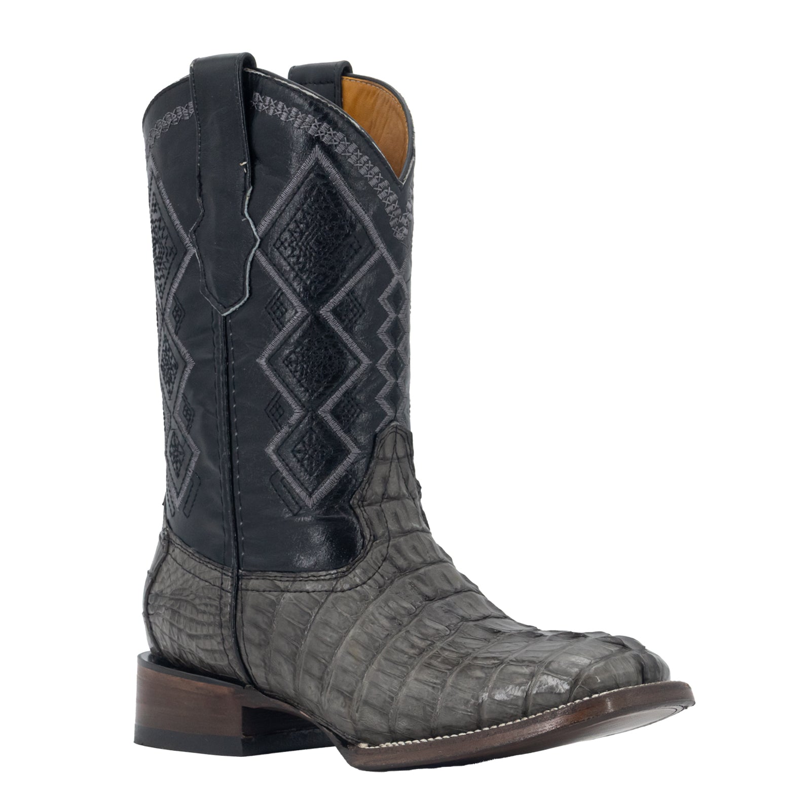 Bota Vaquera Bulldog Cocodrilo Cola Gris