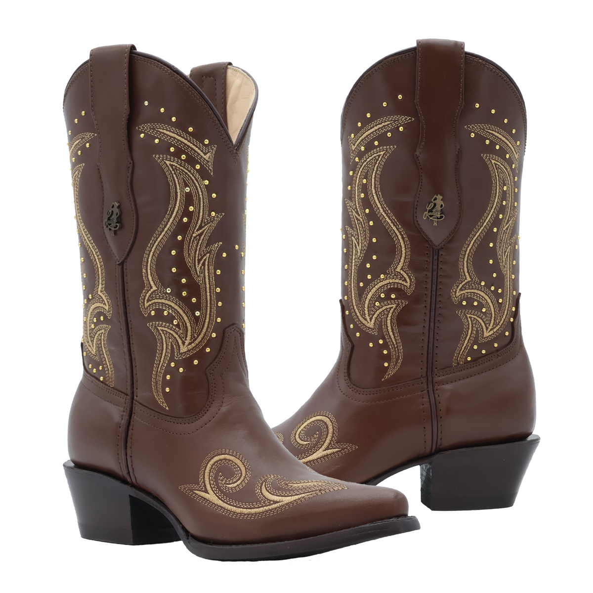 Bota vaquera para dama de piel modelo camelia