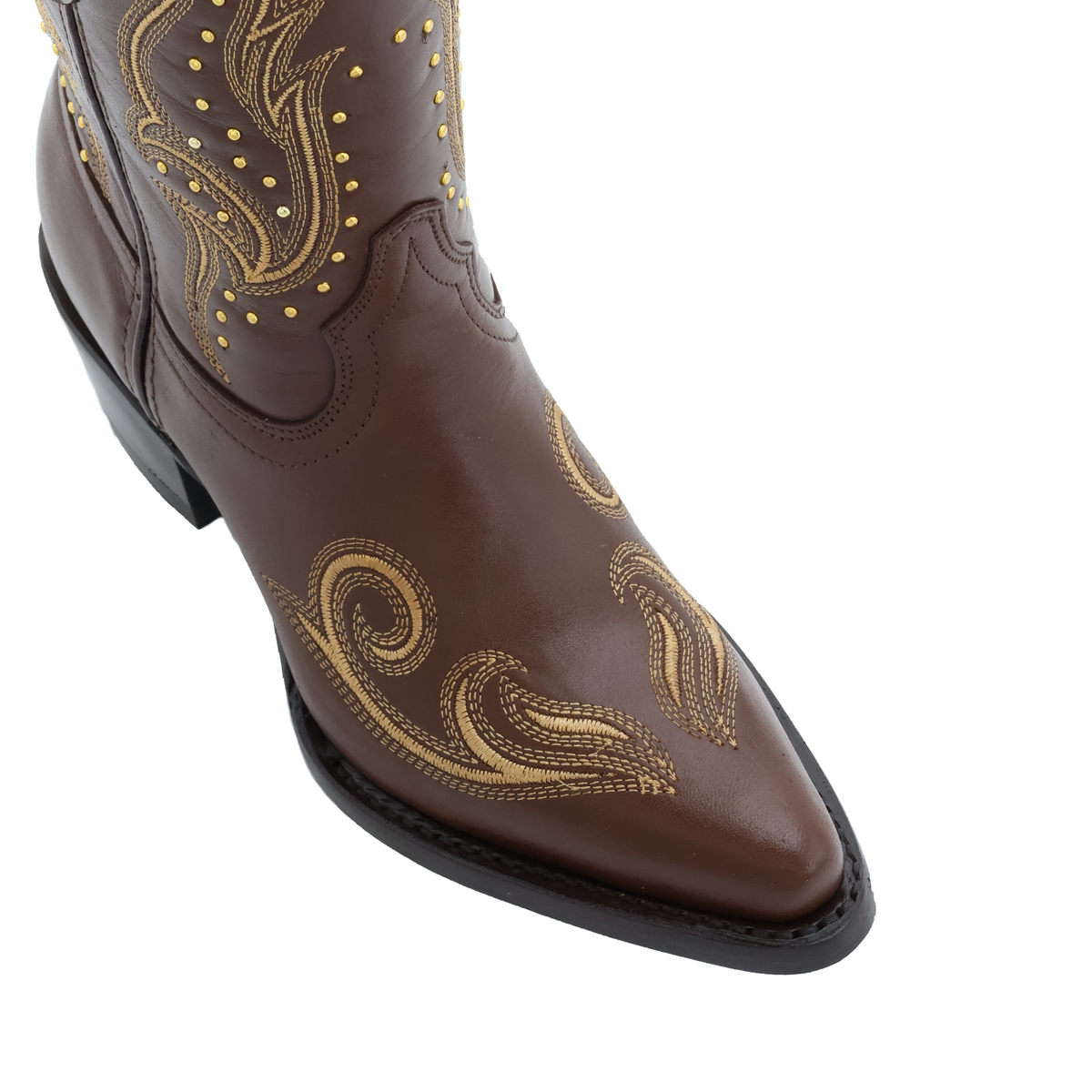 Bota vaquera para dama de piel modelo camelia