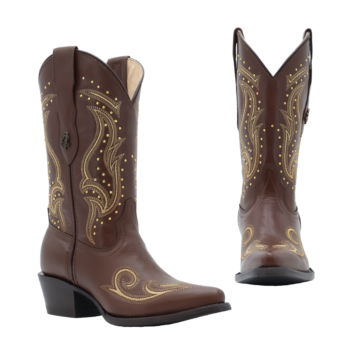 Bota vaquera para dama de piel modelo camelia