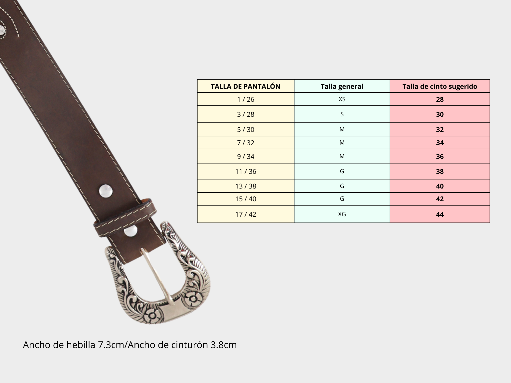 Cinto vaquero para dama modelo Ochitos