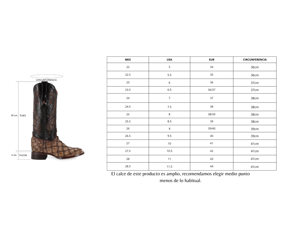 Bota vaquera para dama de piel Pescado modelo toscana