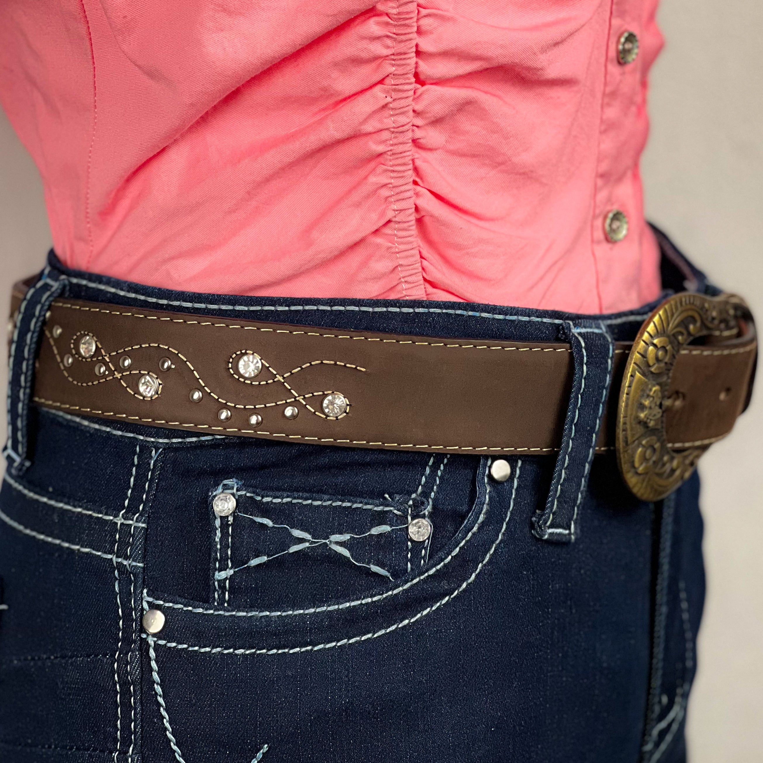 Cinto vaquero para dama modelo Ochitos