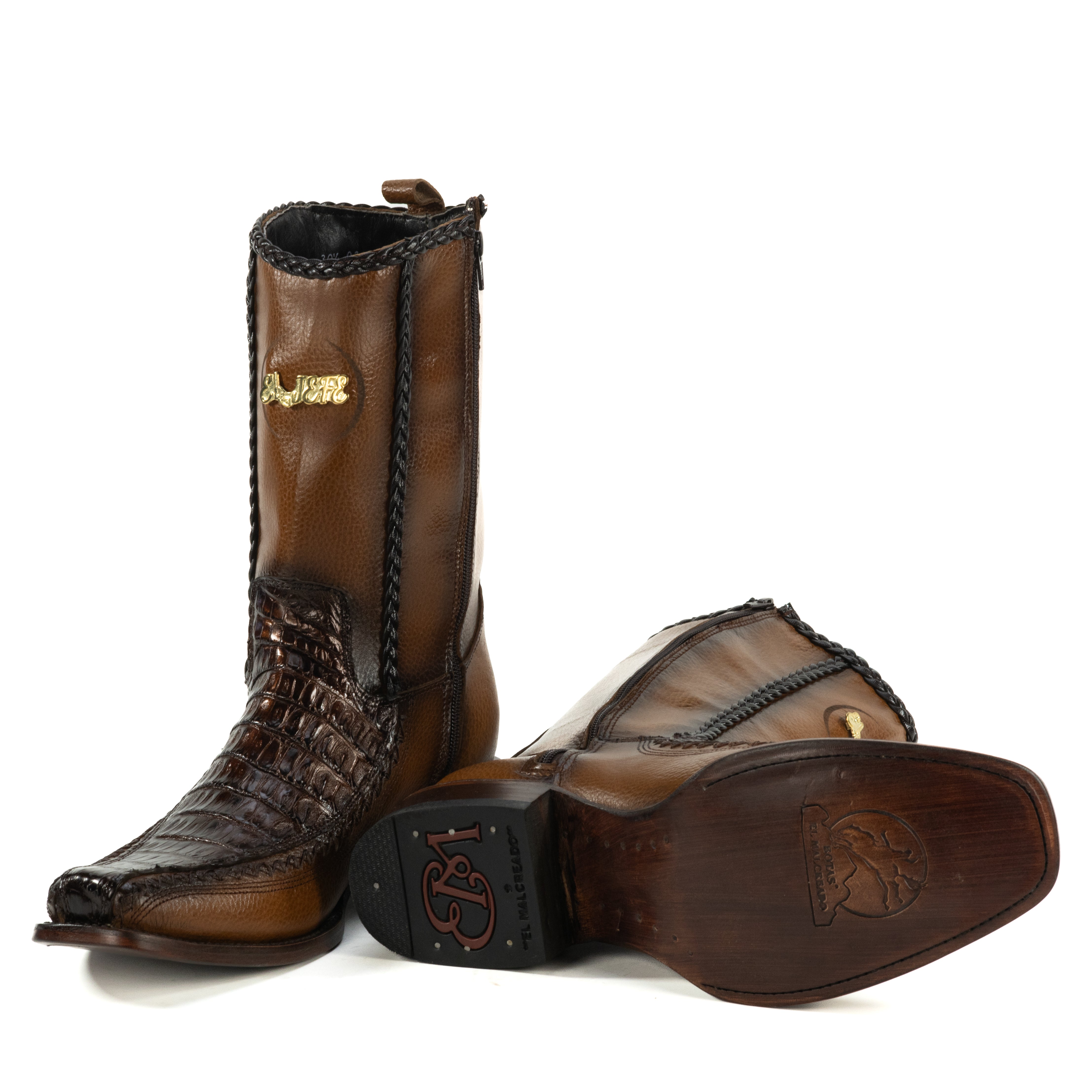 Botin Jefe En Piel De Cocodrilo Belly