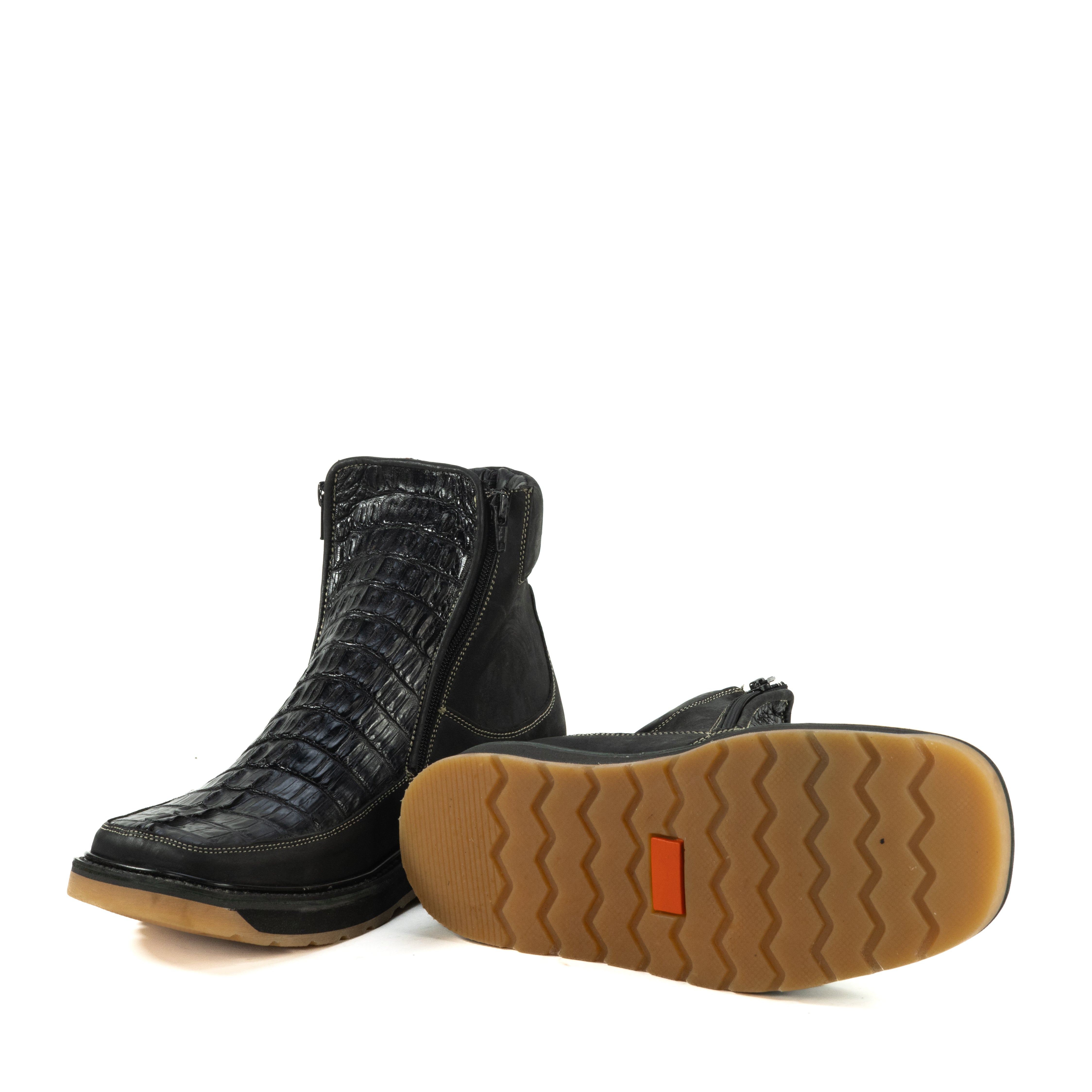 Botin Macho En Piel De Res Cocodrilo