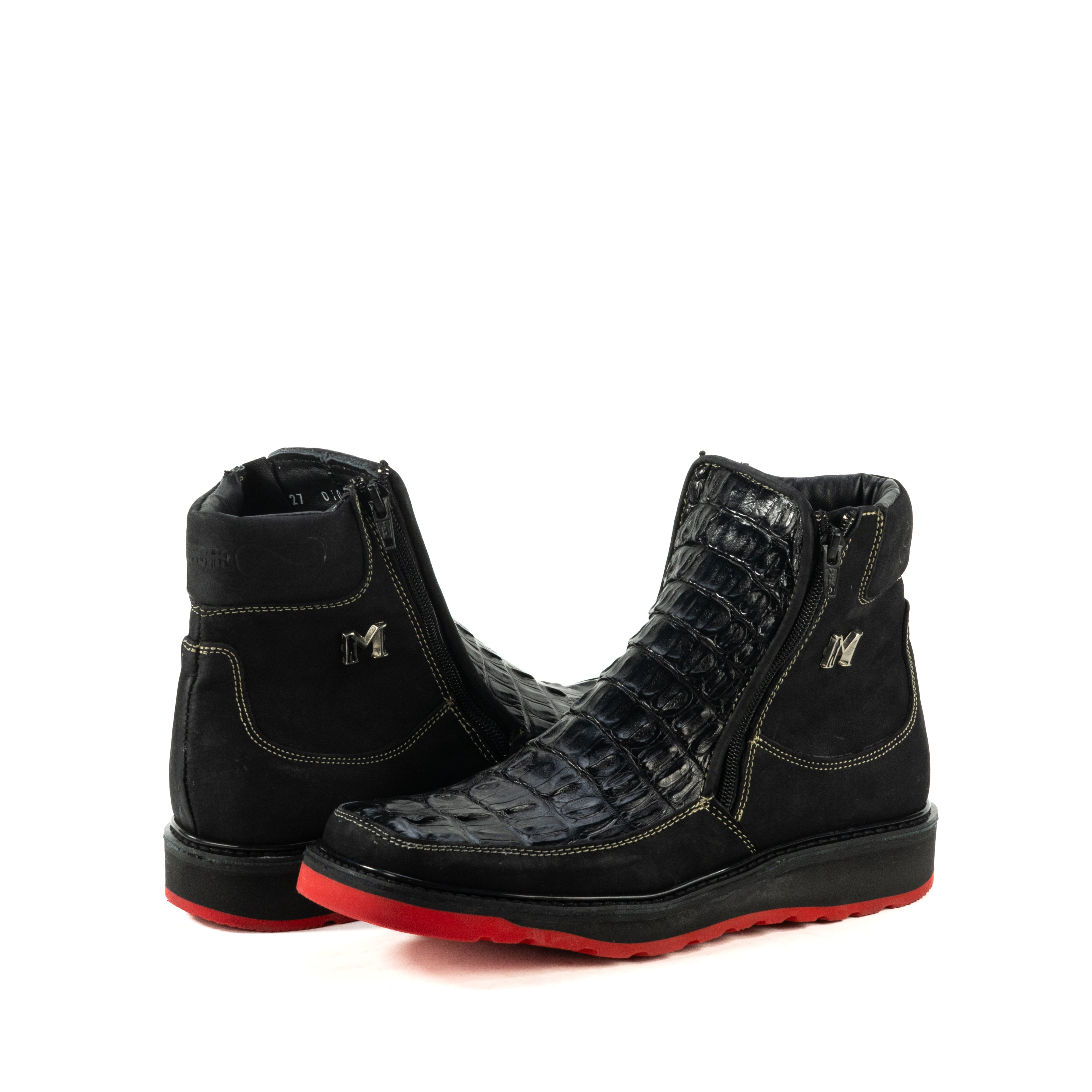 Botin Macho En Piel De Res Cocodrilo