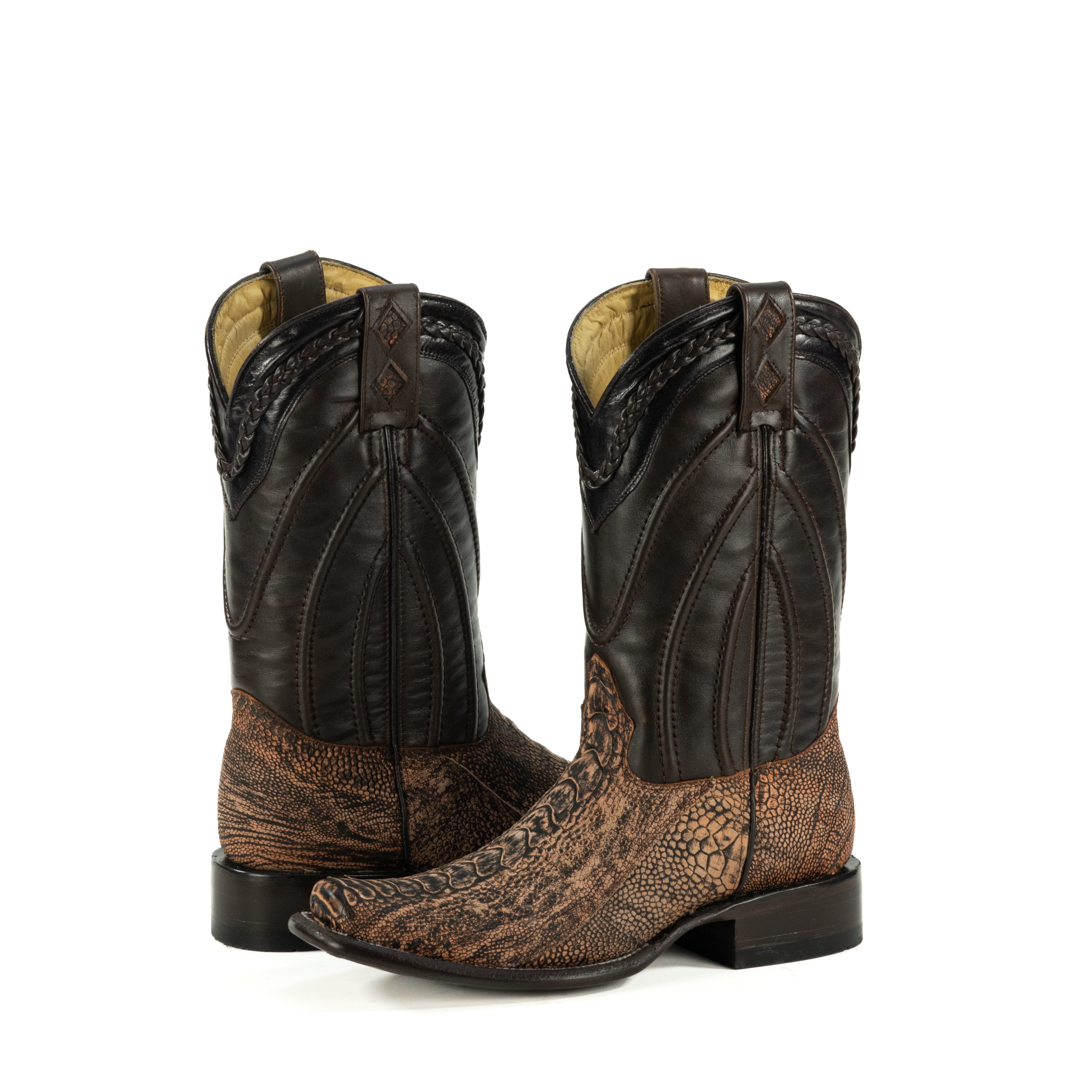 Bota Vaquera Dubai Pata de Avestruz Petroleo Tubo Cuerda