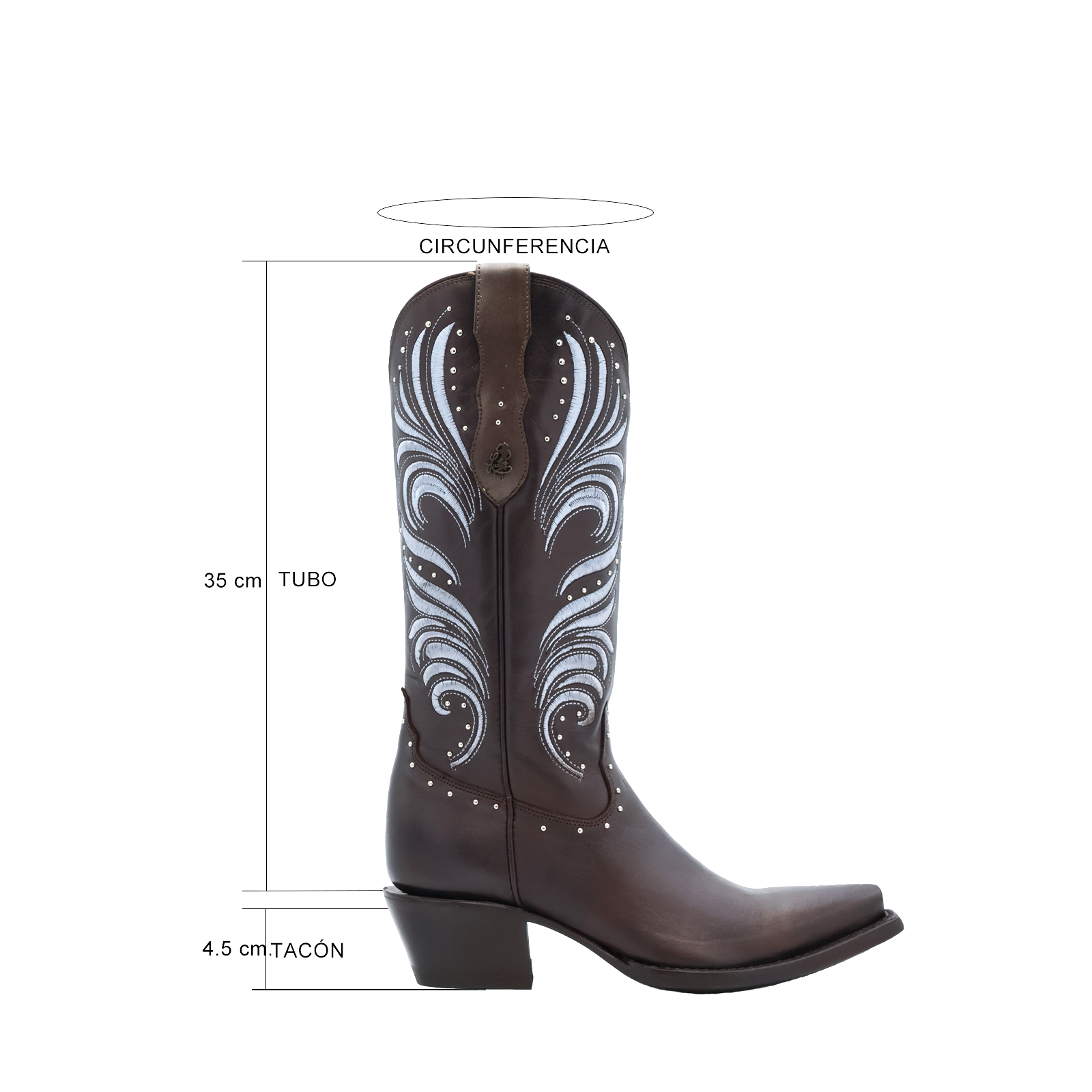 Bota vaquera para dama de piel modelo Selena