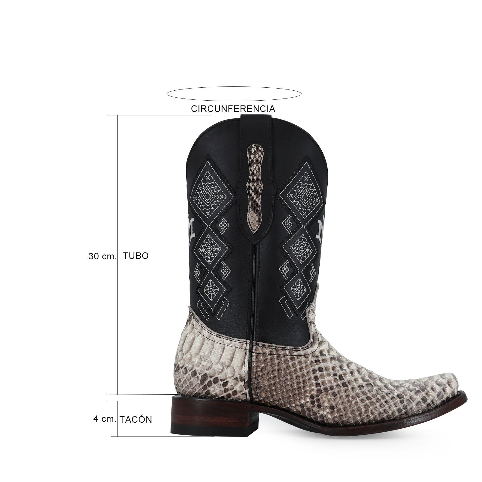 Bota Vaquera Dubai Pitón Natural
