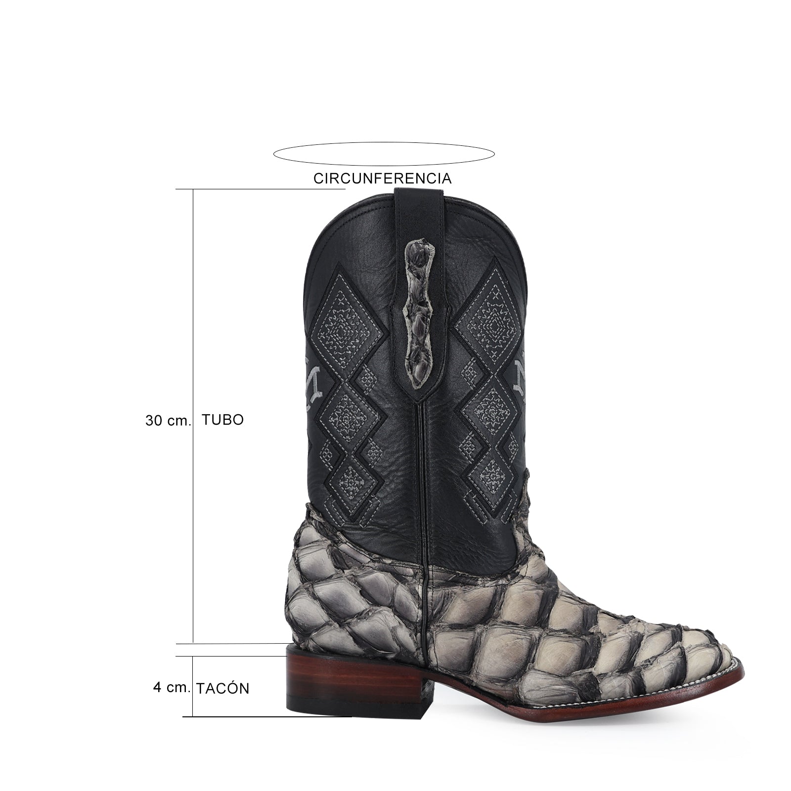 Bota Vaquera Bulldog Pescado Nobuck Gris
