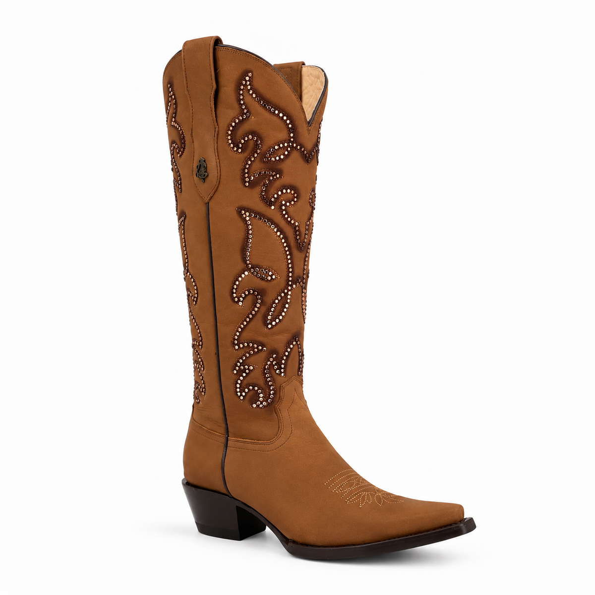 Bota vaquera para dama de piel res modelo shiny
