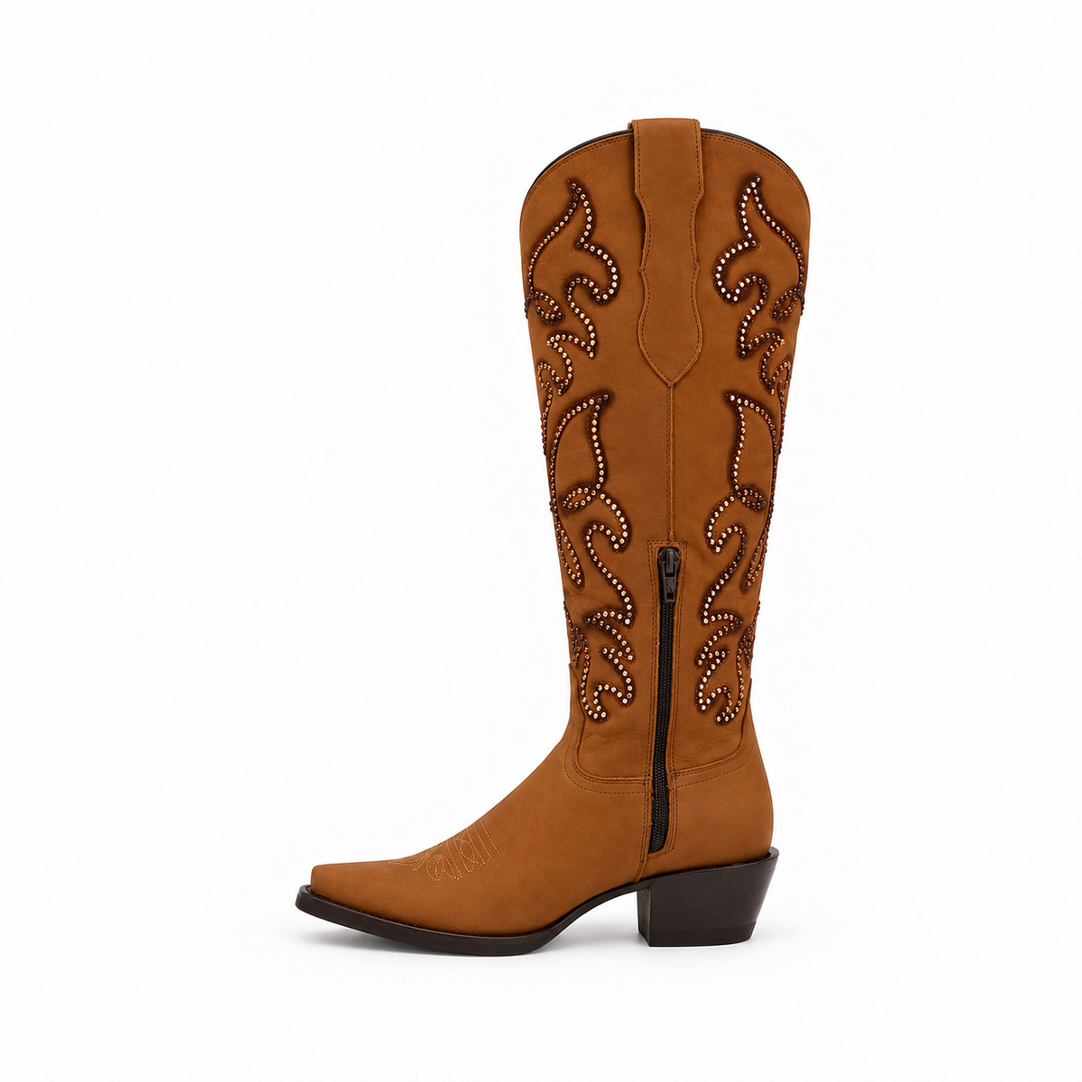 Bota vaquera para dama de piel res modelo shiny
