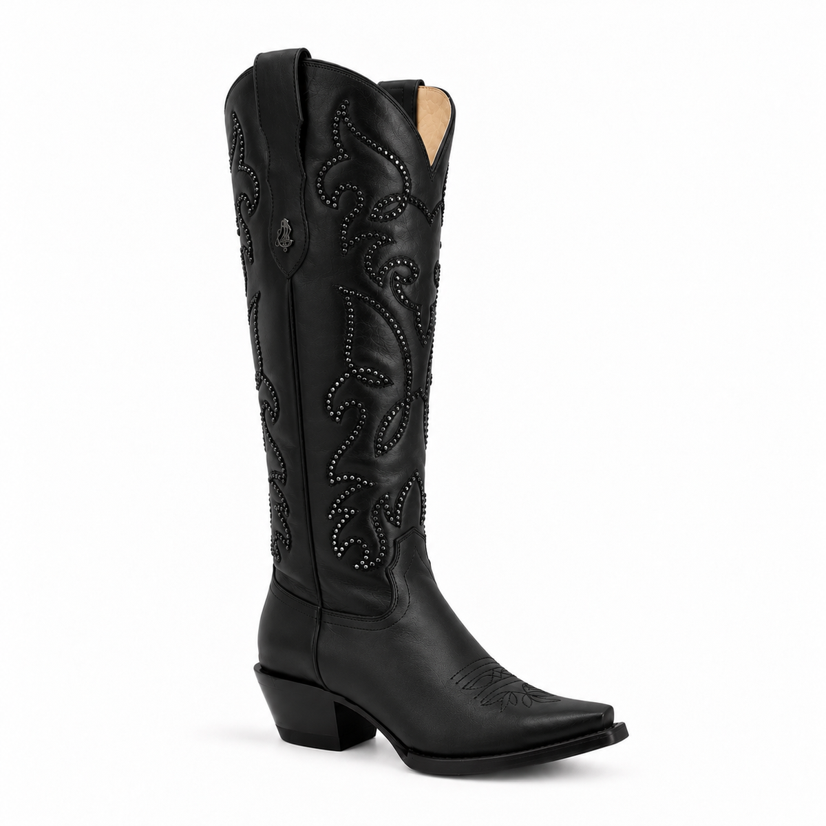 Bota vaquera para dama de piel res modelo shiny