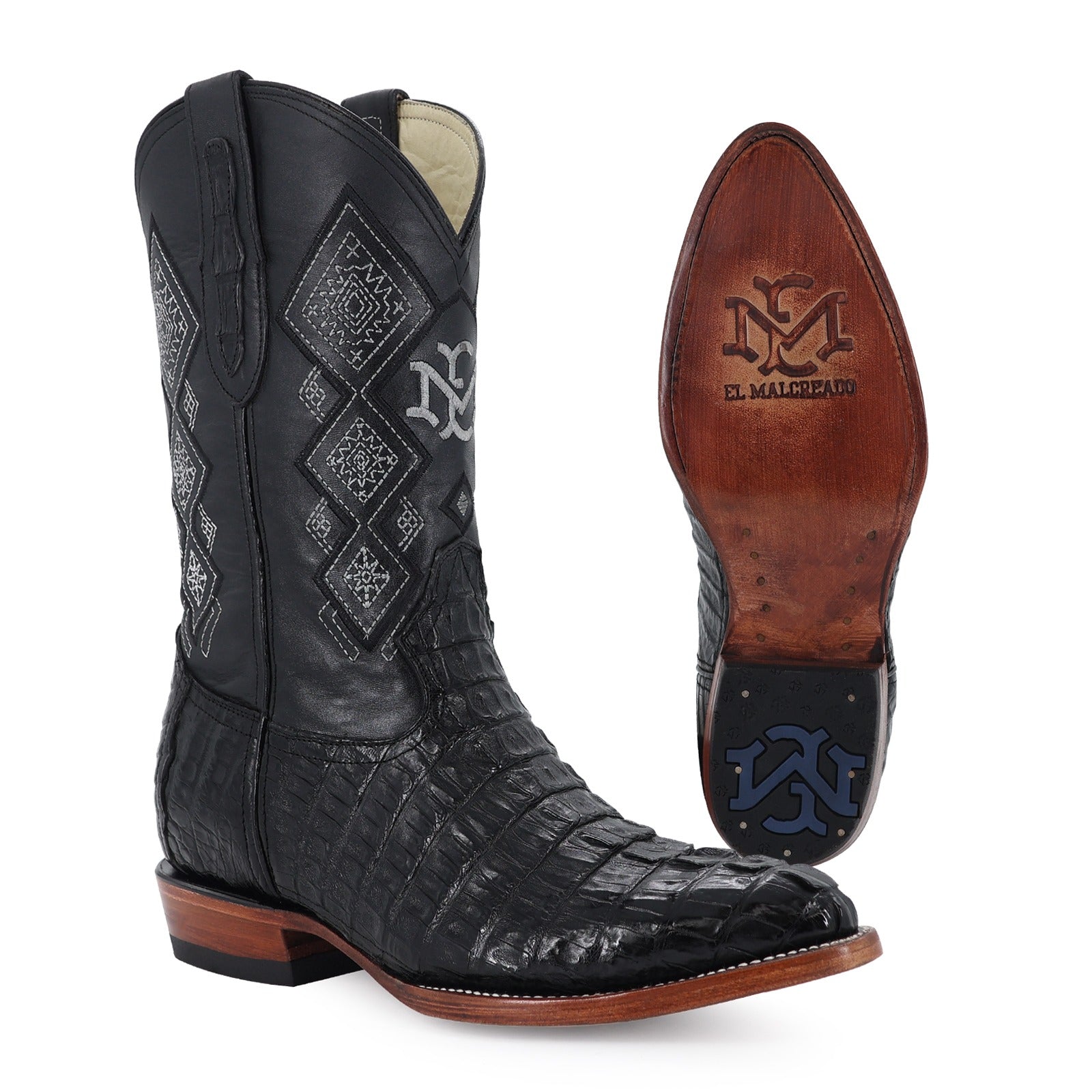 Bota Vaquera Oval Cocodrilo Cola