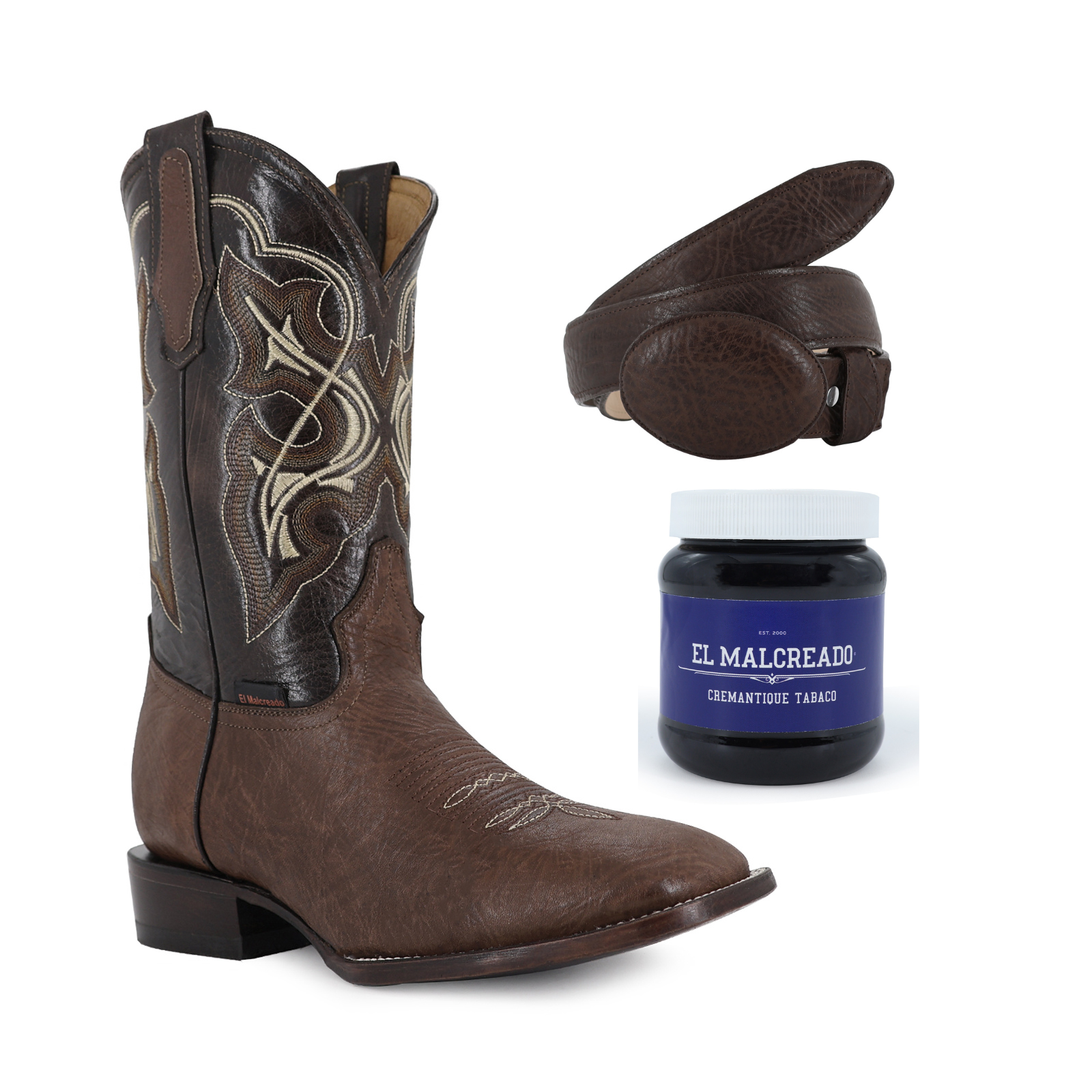 Super Combo Bufalo: Bota y Cinturón Choco Cremantique