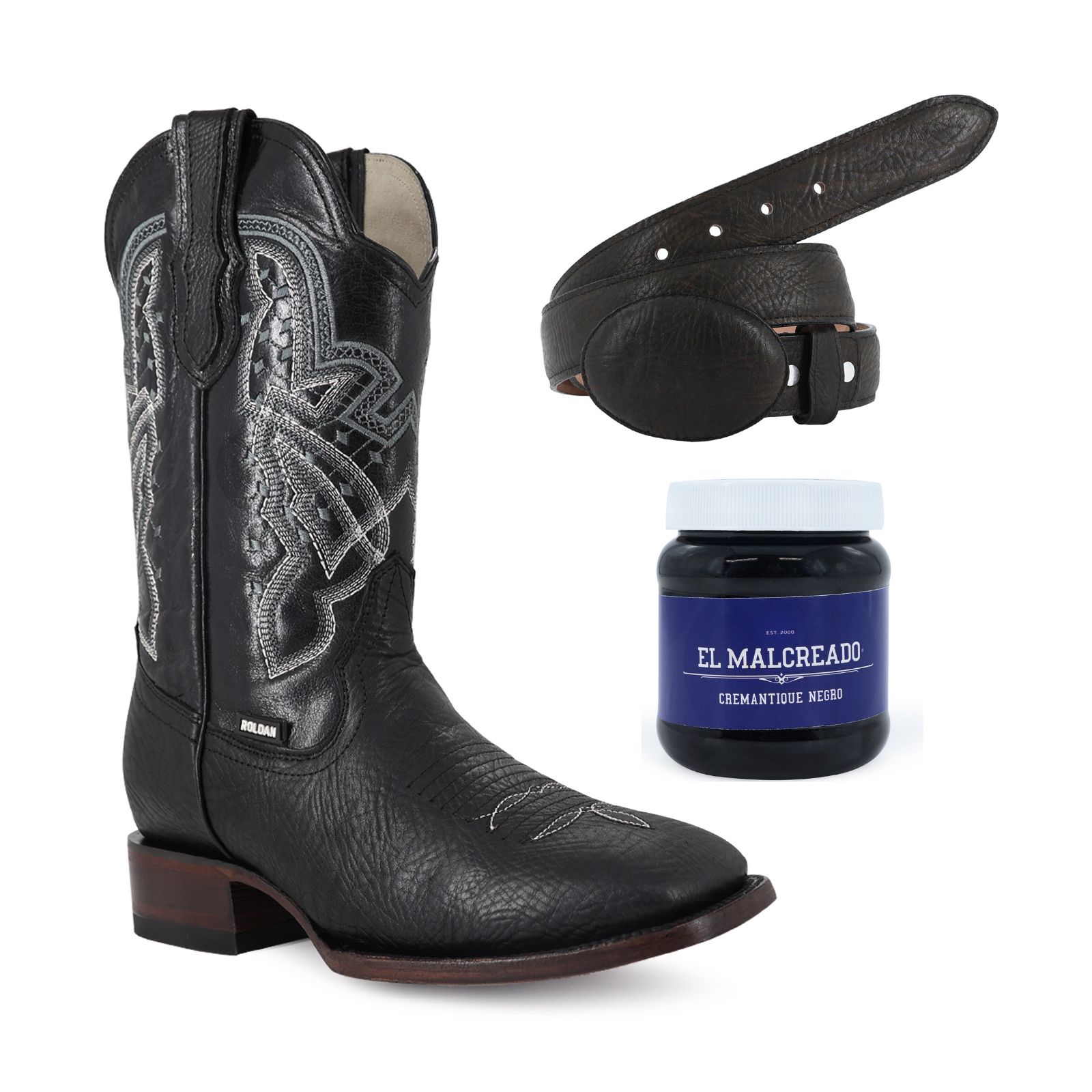 Super Combo Bufalo: Bota y Cinturón Negro Cremantique